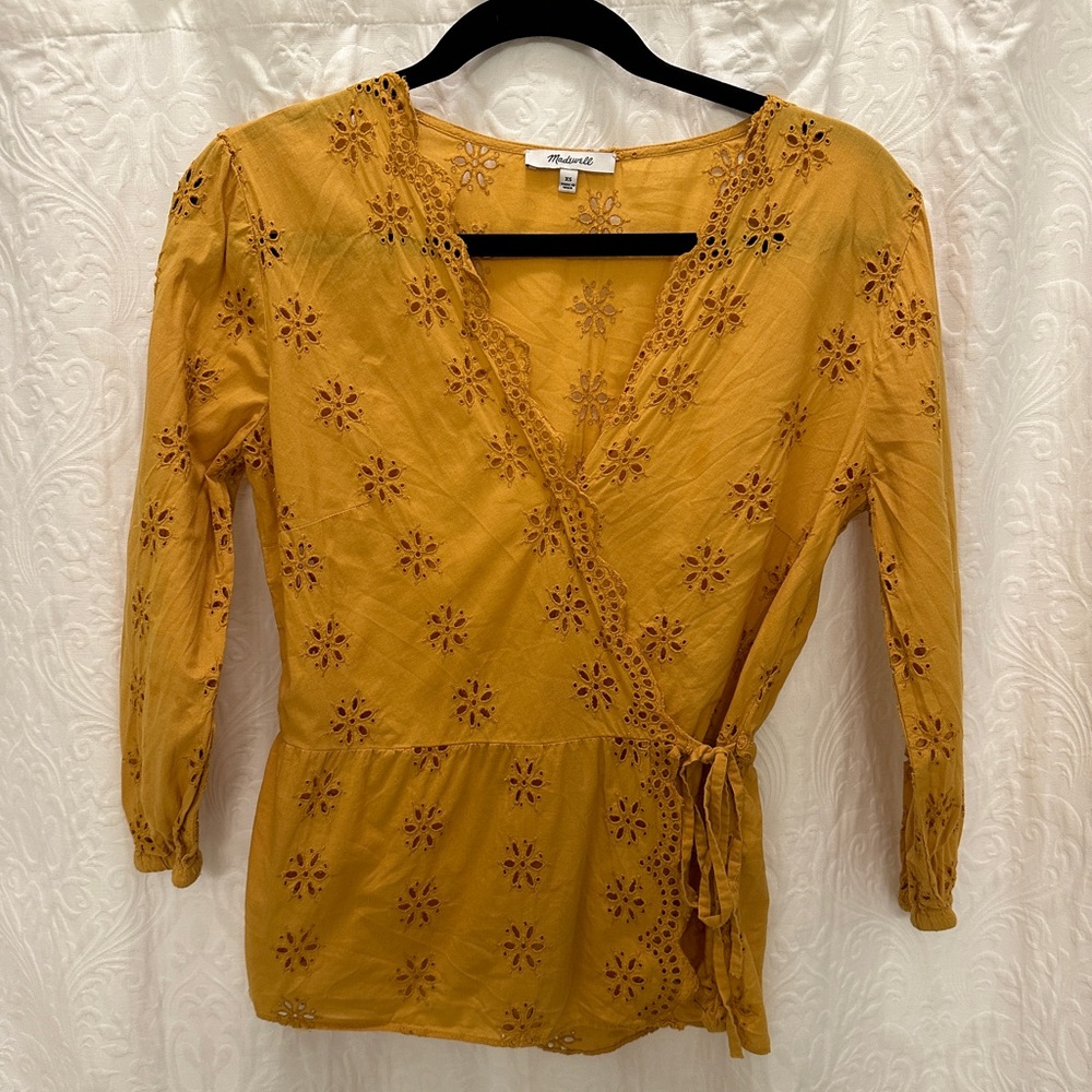 Madewell XS yellow/mustard blouse top